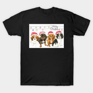 Cavalier King Charles Spaniel Christmas Card - Puppies T-Shirt